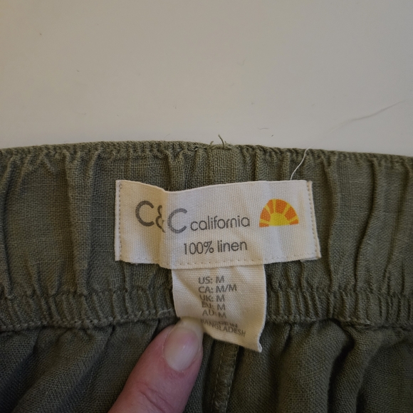 C&C California Sage Linen Cargo Pants - Picture 3 of 6